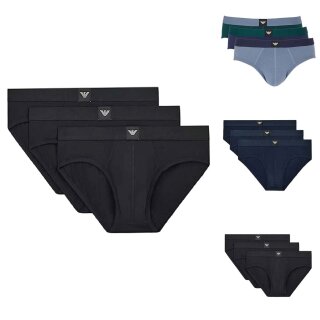 EMPORIO ARMANI Herren Briefs Slips Essential Logolabel Stretch Cotton Multipack