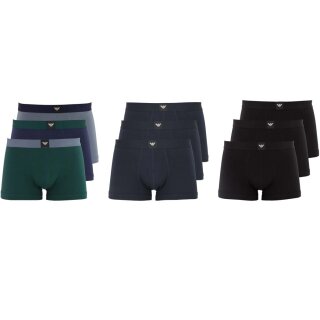 EMPORIO ARMANI Herren Boxershorts Trunks Essential Logolabel 3er Pack Stretch Cotton