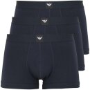 EMPORIO ARMANI Herren Boxershorts Trunks Essential Logolabel 3er Pack Stretch Cotton