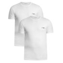 EMPORIO ARMANI 2er Pack Herren T-Shirts Stretch Baumwolle Rundhals O-Neck Bold Monogram