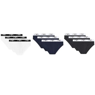 EMPORIO ARMANI Herren Briefs Slips Bold Monogram Logolabel Stretch Cotton 3er Multipack