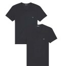 Emporio Armani Herren T-Shirt 2er Pack | Baumwolle & Elasthan Regular Fit Farbe Schwarz Größe XXL EM000392 AF14132