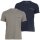 Emporio Armani Herren T-Shirt V-Ausschnitt 2er Pack | Baumwolle & Elasthan Regular Fit Farbe Weiß Dunkelblau Schwarz Grau Größe S-XL EM000392 AF20669