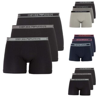 EMPORIO ARMANI Herren Trunks Boxershorts 3-Pack Stretch Cotton im Multipack Premium
