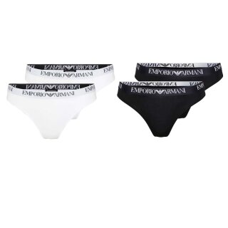 EMPORIO ARMANI Damen Slips Brazilian Briefs (2er Pack) Weiß o Schwarz
