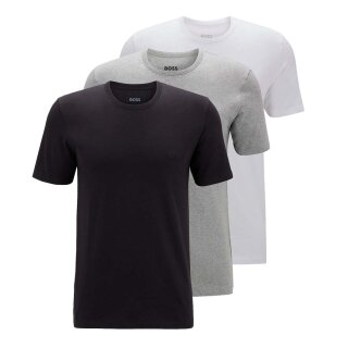 BOSS 3er Pack T Shirt Rundhals Gr.M Fb.Weiss Grau Schwarz