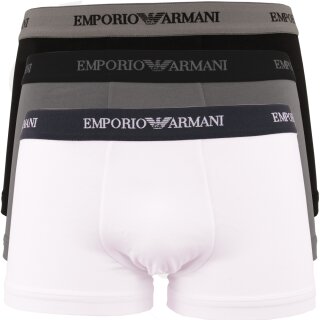 Emporio Armani Underwear Herren 111357CC717 Retroshorts, Mehrfarbig (Bianco/Nero/Grigio 02910), M (3er Pack)