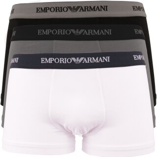 Emporio Armani Underwear Herren 111357CC717 Retroshorts, Mehrfarbig (Bianco/Nero/Grigio 02910), XL (3er Pack)
