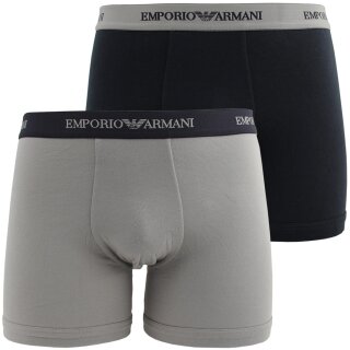 Emporio Armani 2er Pack Boxer Brief etwas länger geschnitten Grau Marine M