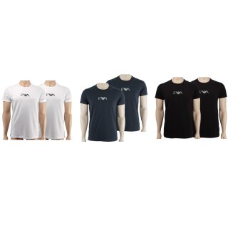 Emporio Armani 2er Pack Rundhals T-Shirts Front Logo Stretch Baumwolle