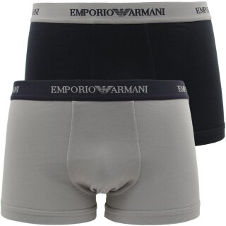 EMPORIO ARMANI 2er Pack Boxershorts Trunks schwarz weiß dunkelblau  S bis XL