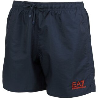 EA7 Badeshorts        Blau Logo Orange M (50)