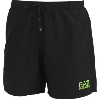 EA7 Badeshorts        Schwarz Logo Neongrün S (48)