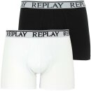 Replay 2 Pack Boxer Shorts    1 WEISS 1 SCHWARZ           S
