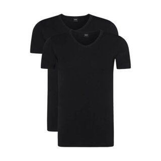 HUGO BOSS Slim Fit stretch Herren V-Neck T-Shirts Farbe Schwarz Gr.L  4 x V Shirts