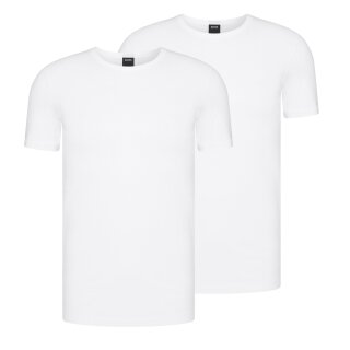 2 Pack HUGO BOSS Slim Fit stretch Rundhals O-Neck T-Shirts  2 Weiß XL