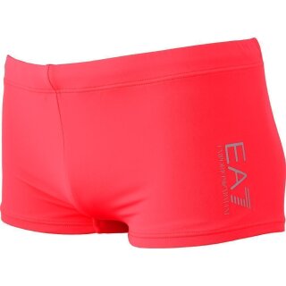 Emporio Armani EA7 Herren Kastenbadehosen in 10874  Rosso Fluo / Logo Silber 54  (XL)