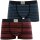 JOCKEY 2er Pack Herren Boxer Trunk in Rot & Blau gestreift von Größe S bis XXL