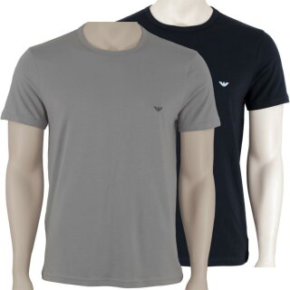 EMPORIO ARMANI 2P O-Shirts   Grau Dunkelblau Farbe 13742  Größe S