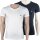 EMPORIO ARMANI 2P Herren slim fit stretch V-Neck T-Shirts    Weiß  Dunkelblau   XL  2er Pack