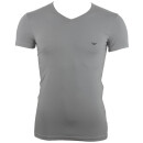 EMPORIO ARMANI 2P Herren slim fit stretch V-Neck T-Shirts    Grau Dunkelblau    L  2er Pack