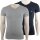 EMPORIO ARMANI 2P Herren slim fit stretch V-Neck T-Shirts    Grau Dunkelblau    L  2er Pack
