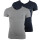 EMPORIO ARMANI 2P Herren slim fit stretch V-Neck T-Shirts    Grau Dunkelblau    XL  2er Pack