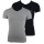 EMPORIO ARMANI 2P Herren slim fit stretch V-Neck T-Shirts    Grau Schwarz  L  2er Pack
