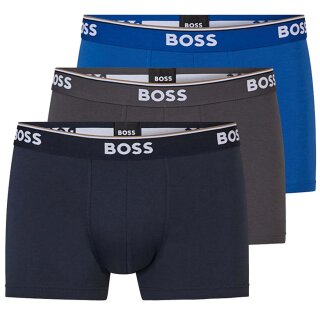 HUGO BOSS 3er Packs Herren Boxershorts        Boxer Blau Grau Navy   Farbe 487     M
