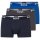 HUGO BOSS 3er Packs Herren Boxershorts        Boxer Blau Grau Navy   Farbe 487     XXL