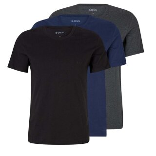 BOSS 3er Pack T Shirt Rundhals Gr.S Fb.Blau Grau Schwarz