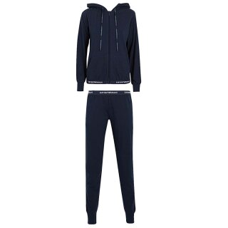 Emporio Armani Loungewear Homewear Anzug mit Kapuze in Blau & Schwarz Blau L