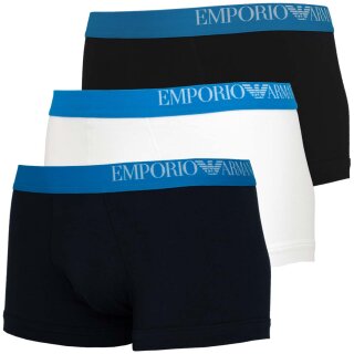 EMPORIO ARMANI 3Pack Herren Boxershorts Stretch Baumwolle Gr.S Boxer Weiß Navy Schwarz