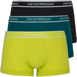 EMPORIO ARMANI 3Pack Boxershorts Stretch Baumwolle Gr.S  Farbe Lemon Petrol Black