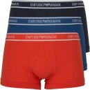 EMPORIO ARMANI 3Pack Boxershorts Stretch Baumwolle Gr.S  Farbe  Orange Jeans Navy