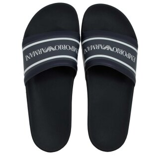 Emporio Armani Herren Badelatschen Bold Logo Slider 43 Blau Navy