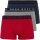 BOSS 3er P Fashion Herren Boxershorts Unterhosen Rot Schwarz Grau Blau S M L XL XXL