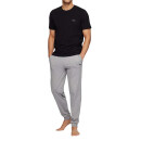 BOSS Herren Rundhals T-Shirt Schlafanzugoberteil Stretch Baumwolle Logo Stickerei