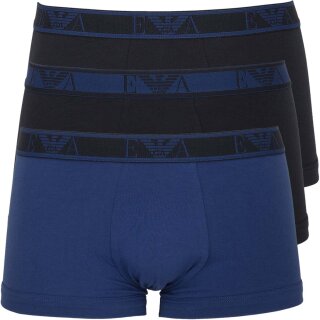 EMPORIO ARMANI 3P Trunk Stretch Baumwolle Boxer Royal Navy Navy M