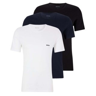 BOSS 3er Pack T Shirt Rundhals Gr.S Fb.Weiß Blau Schwarz