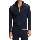 BOSS Herren Regular-Fit Loungewear-Jacke mit Zip aus elastischer Baumwolle
