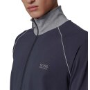 BOSS Herren Regular-Fit Loungewear-Jacke mit Zip aus elastischer Baumwolle Blau S