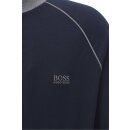 BOSS Herren Regular-Fit Loungewear-Jacke mit Zip aus elastischer Baumwolle Blau S