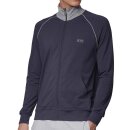 BOSS Herren Regular-Fit Loungewear-Jacke mit Zip aus elastischer Baumwolle Blau L