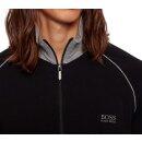 BOSS Herren Regular-Fit Loungewear-Jacke mit Zip aus elastischer Baumwolle Schwarz S