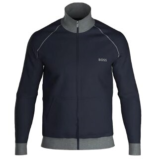 BOSS Loungewear-Jacke mit Zip Regular-Fit elastische Baumwolle Blau M