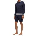 BOSS Loungewear-Jacke mit Zip Regular-Fit elastische Baumwolle Blau L