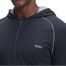 BOSS Loungewear-Jacke Zip Kapuze Regular-Fit elastische Baumwolle Blau M