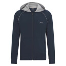 BOSS Loungewear-Jacke Zip Kapuze Regular-Fit elastische Baumwolle Blau M