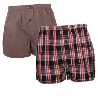 Marc OPolo 2er Pack Webboxer  XL    rot/blau kariert + uni anthrazit